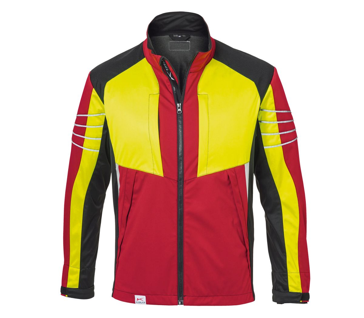 KÜBLER FOREST Ultrashell Jacke Pro in Rot / Warngelb, Größe 4XL
