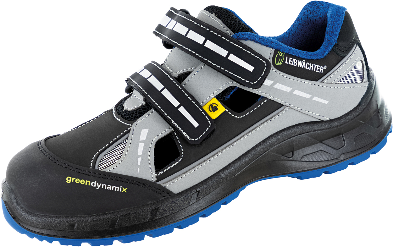 Sandale L7211 Athen in Schwarz/Grau, Gr. 47 von Leibwächter