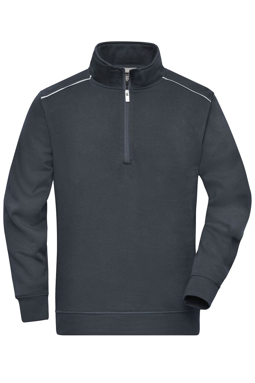 Workwear Half-Zip Sweat - SOLID - "JN895" in Carbon, Größe 6XL - Daiber