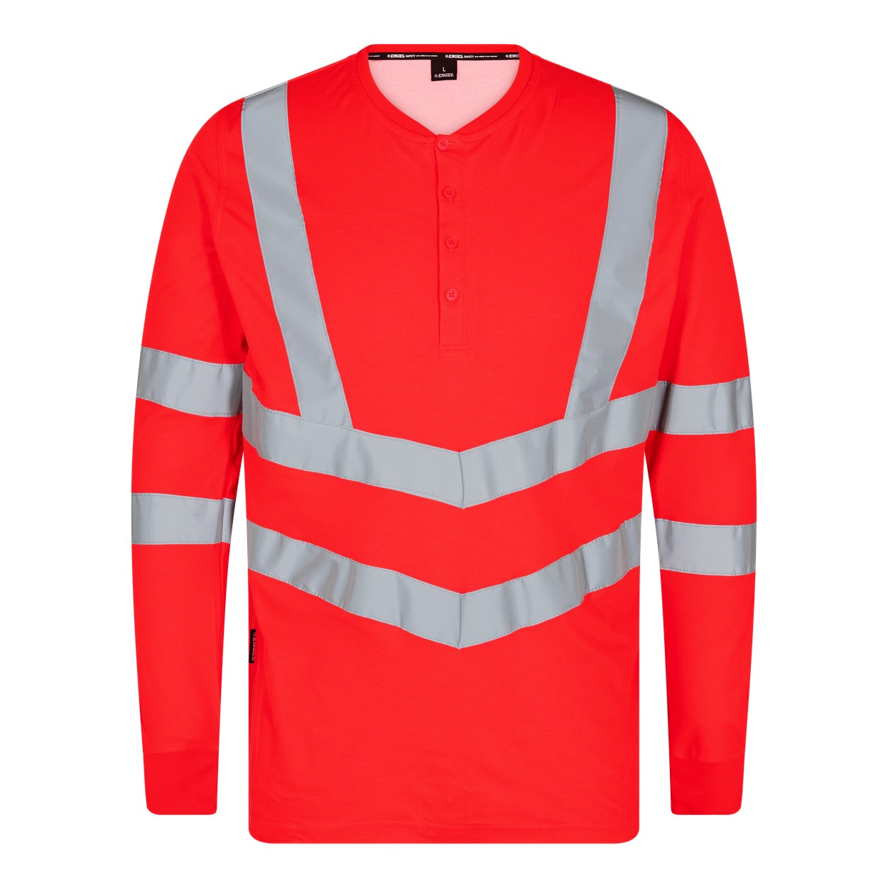 ENGEL Safety Grandad langarm-Shirt in Rot, Größe XS