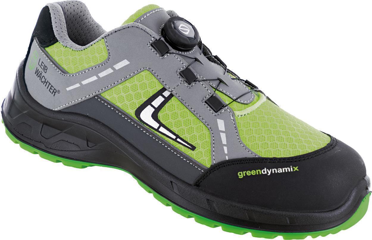 Halbschuh L1295 Basel in Grau/Schwarz/Grün, Gr. 47 von Leibwächter