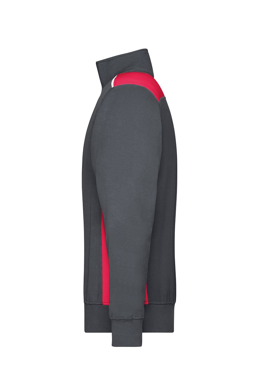 Workwear Half-Zip Sweat - COLOR - "JN868" in Carbon/Red, Größe 6XL - Daiber