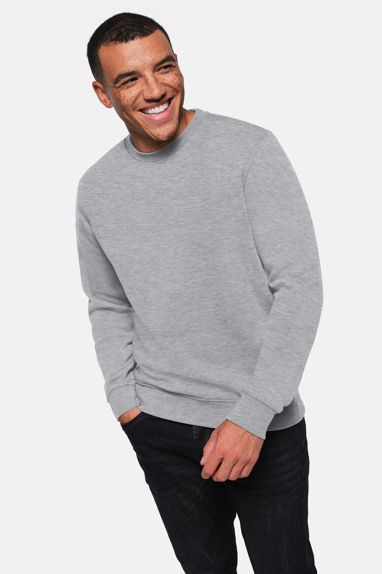 HAKRO 570 Sweatshirt Bio-Baumwolle GOTS in Grau meliert, Größe 6XL