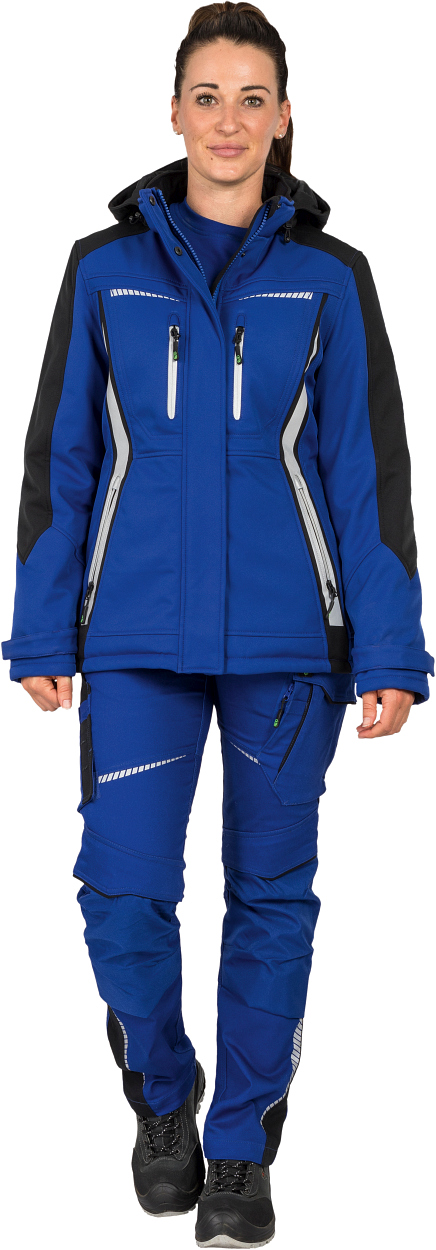 Damen Winter-Softshelljacke Kornblau/Schwarz FLXDI, Gr. 34 von Leibwächter Damen Winter-Softshelljacke Kornblau/Schwarz FLXDI, Gr. 52 von Leibwächter
