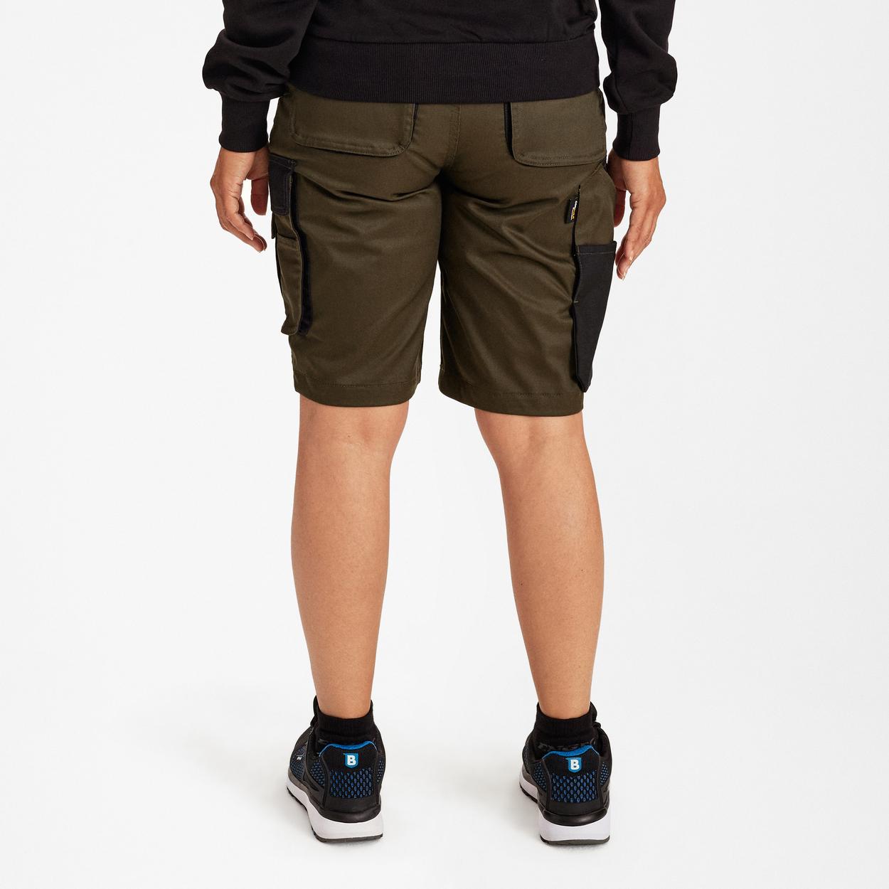 ENGEL Galaxy Damen Arbeitsshorts mit 2-Wege-Stretch in Forest Green/Schwarz, Größe 36