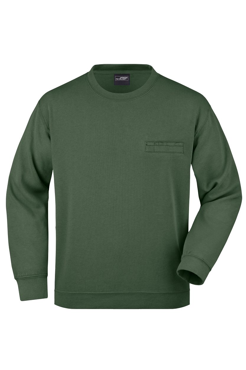 Men's Round Sweat Pocket "JN924" in Dark-Green, Größe 3XL - Daiber