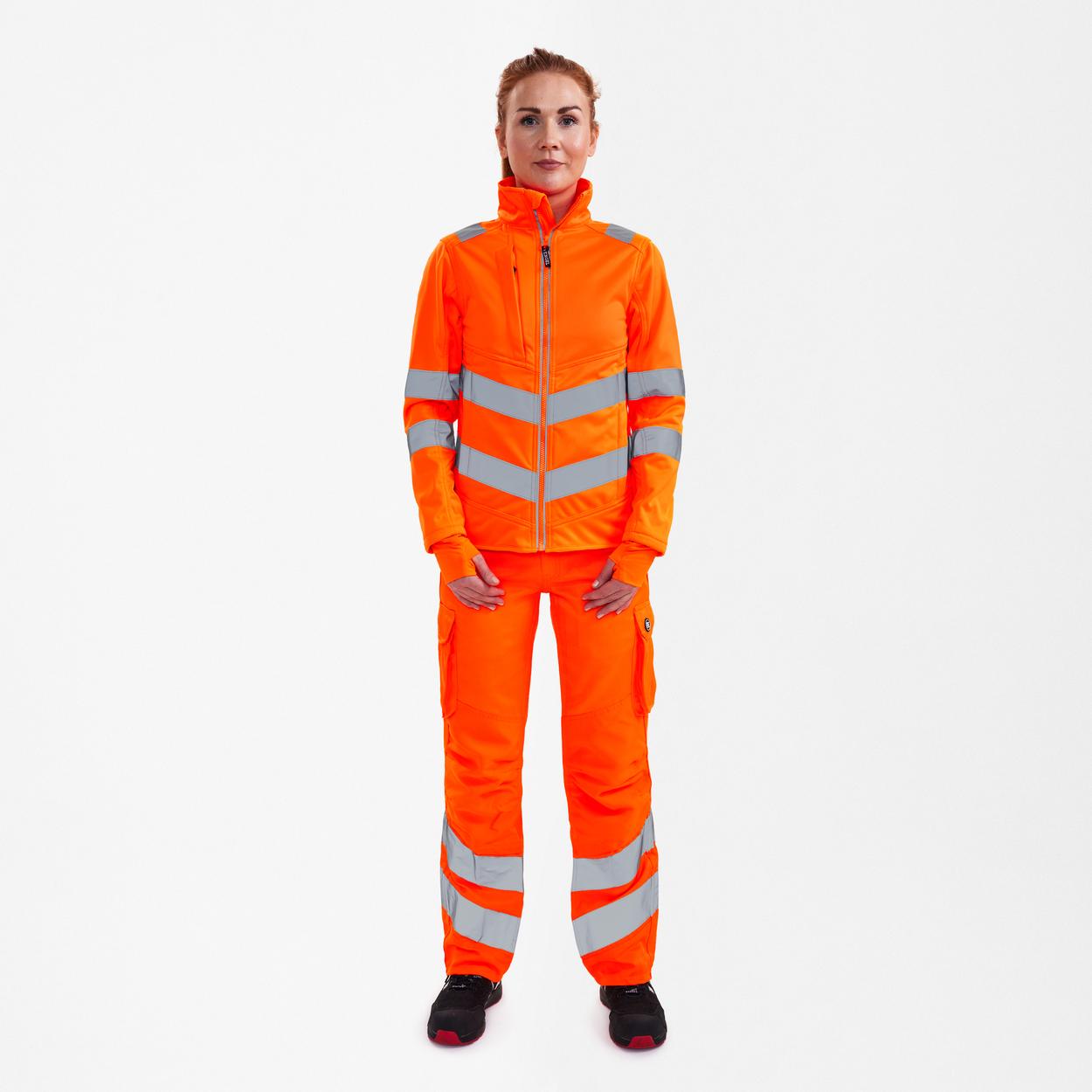 ENGEL Safety Damen Softshelljacke in Hi-vis Orange, Größe XS
