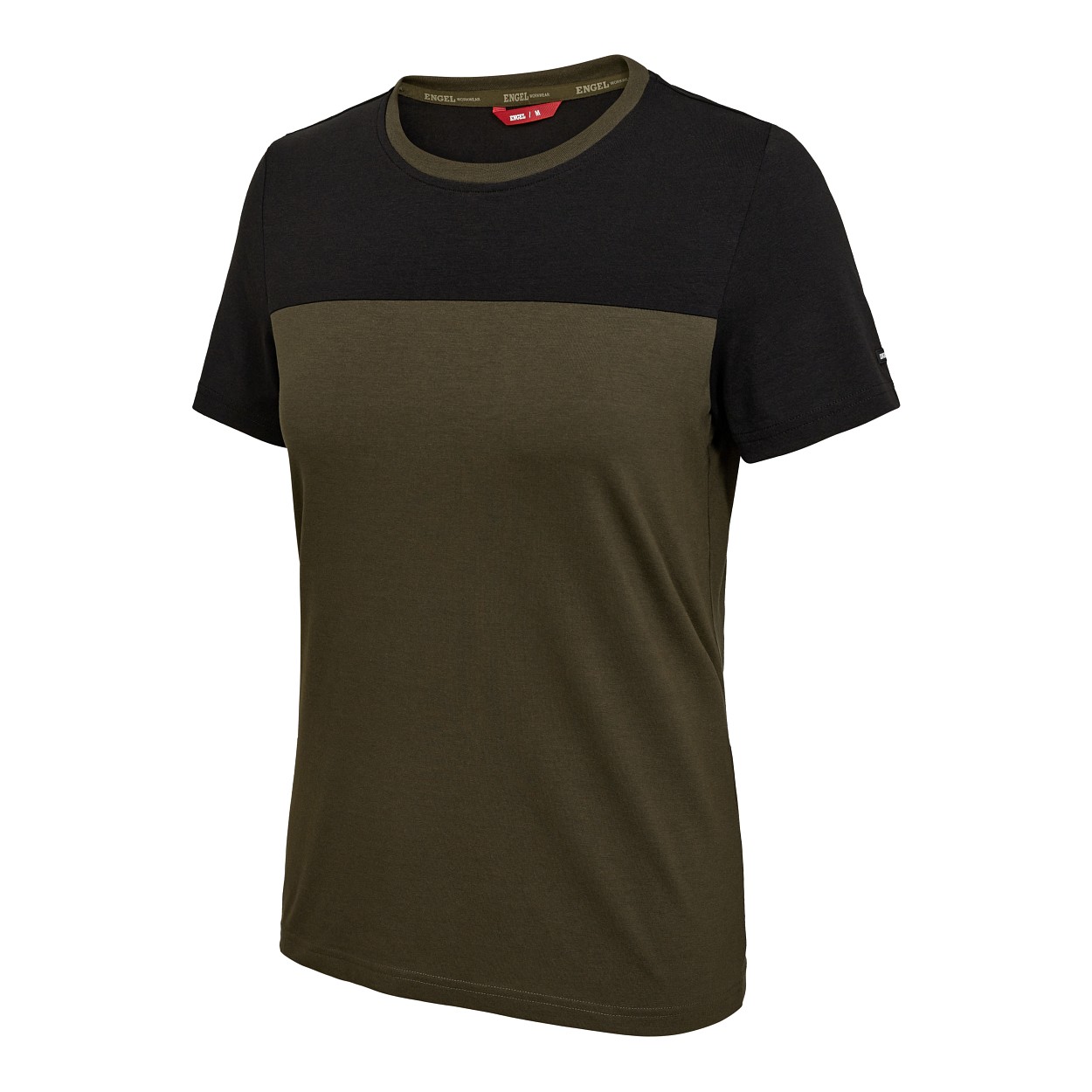 ENGEL Entire Damen T-Shirt in Forest Green/Schwarz, Größe XS