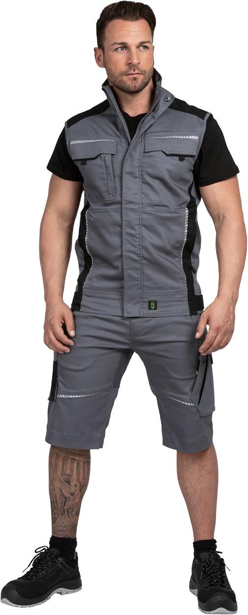 Weste Flex Line Grau/Schwarz FLEXV, Gr. 3XL von Leibwächter Herren-Shorts Flex Line Grau/Schwarz FLEXK, Gr. 68 von Leibwächter