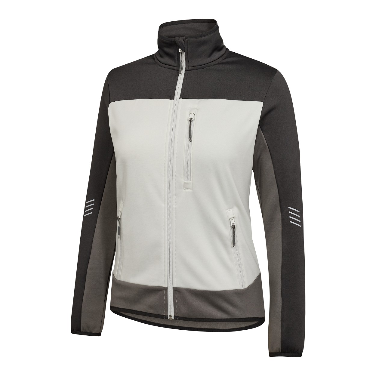 ENGEL Entire Damen Midlayer-Cardigan in Bone White / Anthracite Grey, Größe XS