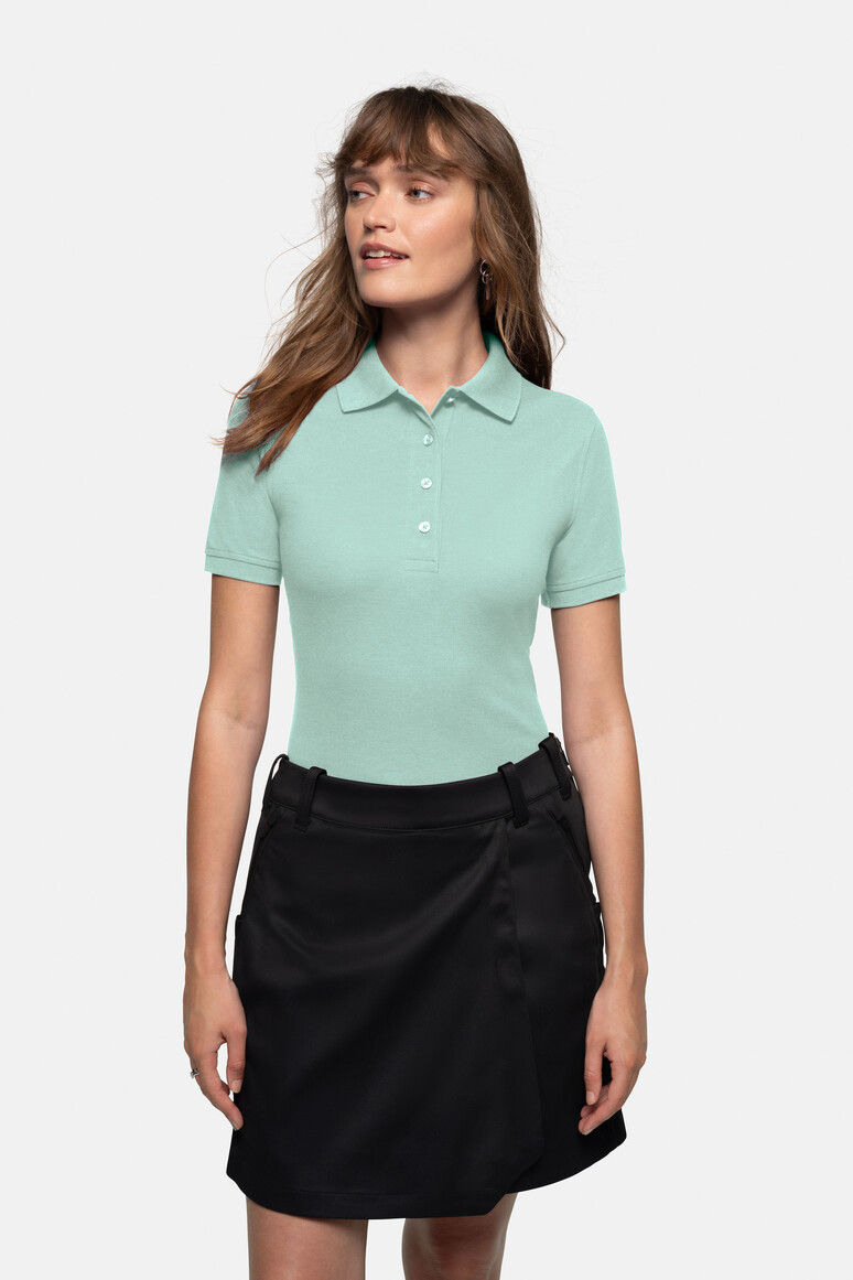 HAKRO 216 Damen Poloshirt MIKRALINAR® in Eisgrün, Größe 6XL