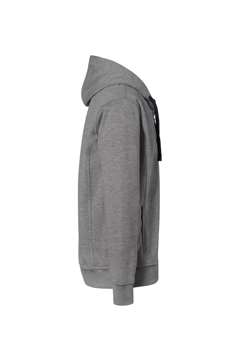 HAKRO 455 Kapuzenjacke Bonded ECO in grau meliert/tinte, Größe 3XL