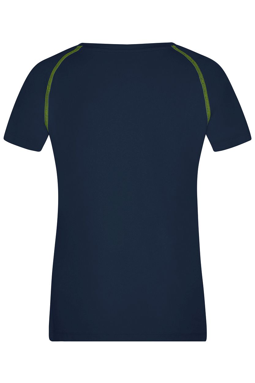 Ladies' Sports T-Shirt "JN495" in Navy/Bright-Yellow, Größe 2XL - Daiber