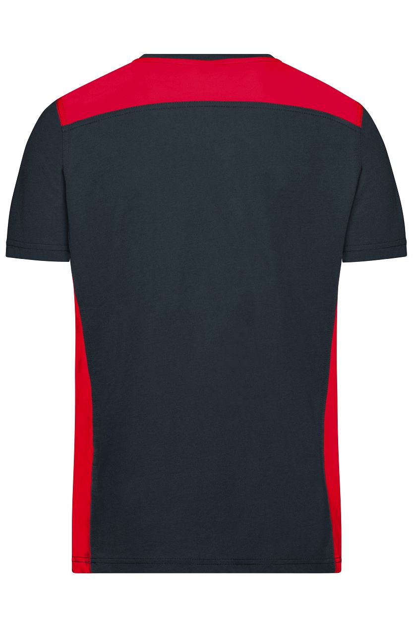 Men's Workwear T-Shirt - COLOR - "JN860" in Carbon/Red, Größe 6XL - Daiber