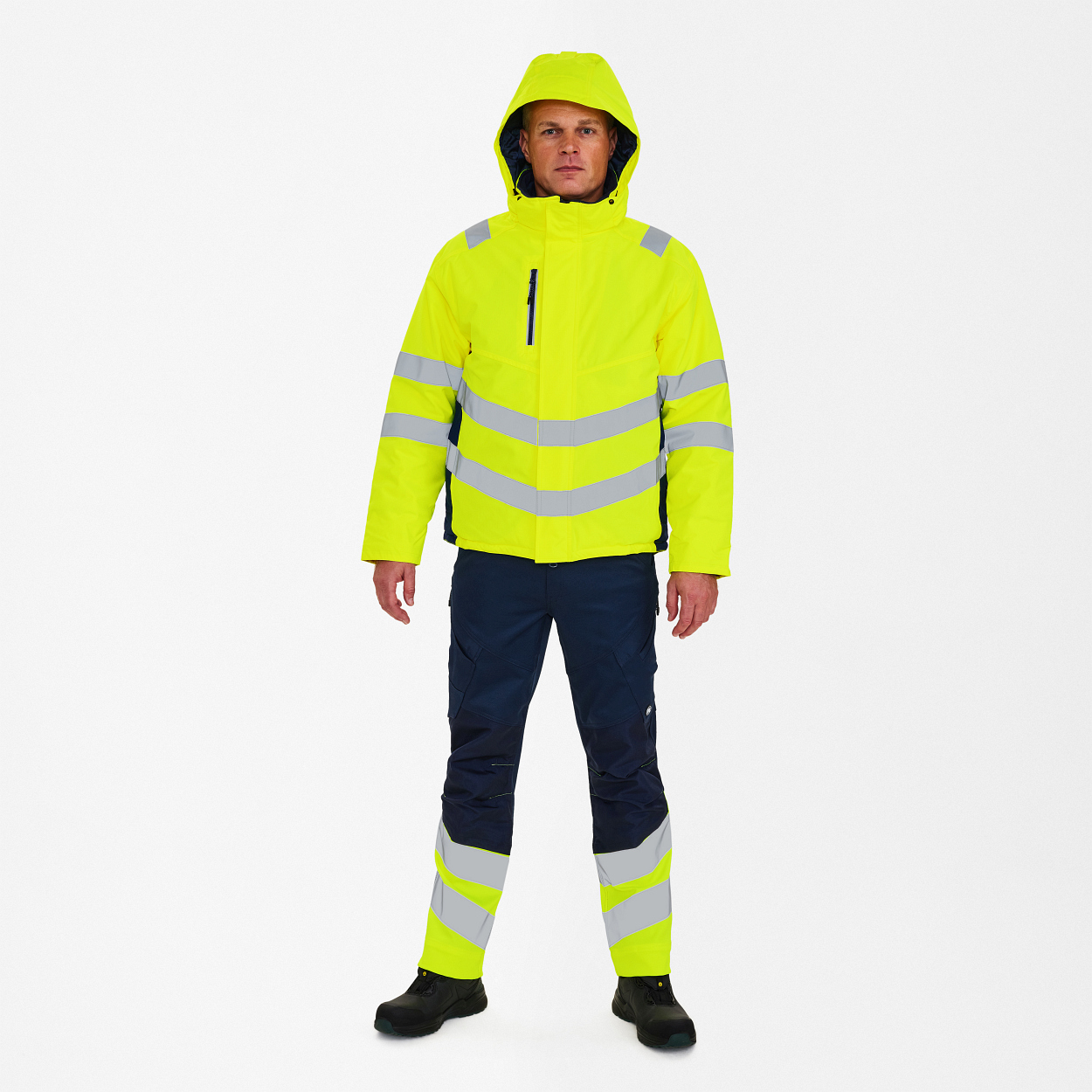 ENGEL Safety Winterjacke in Gelb/Blue Ink, Größe XS