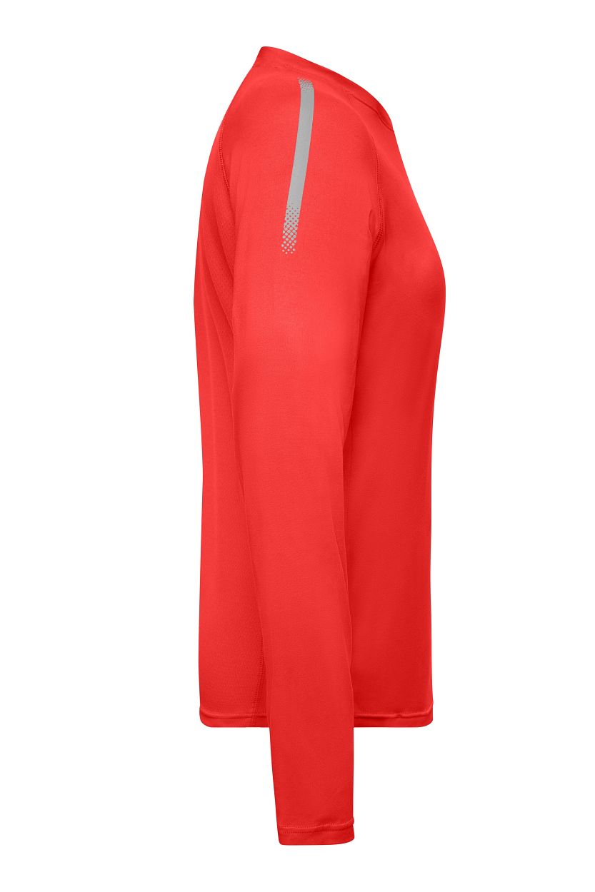 Ladies' Sports Shirt Long-Sleeved GRS "JN521" in Bright-Red, Größe 2XL - Daiber