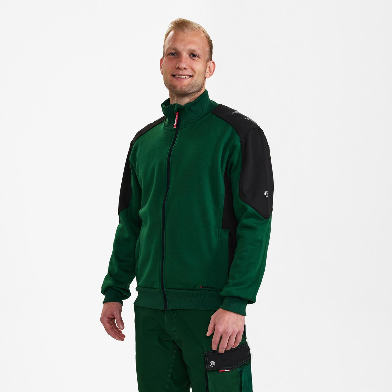 ENGEL Galaxy Sweatcardigan mit Kragen in Grün/Schwarz, Größe XS