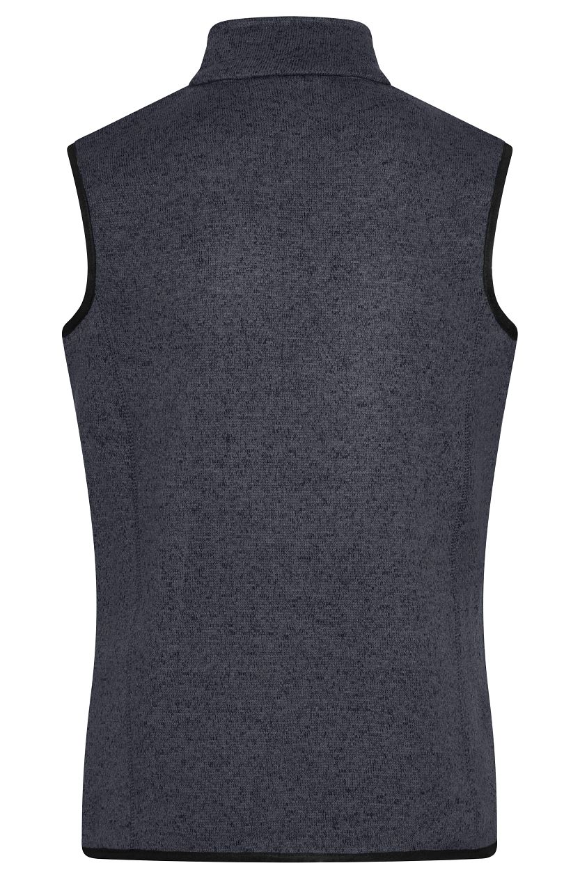 Men's Knitted Fleece Vest "JN774" in Dark-Grey-Melange/Silver, Größe 3XL - Daiber