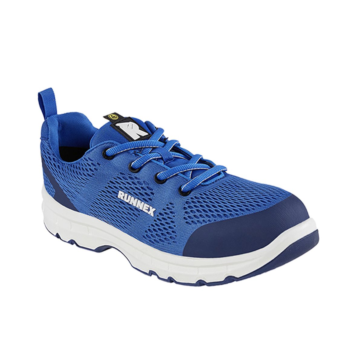 RUNNEX® S1 ESD-Sicherheitshalbschuhe FlexStar in Blau / Weiß, Gr. 47