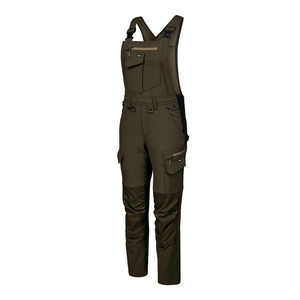 ENGEL Entire Damen Latzhose mit 4-Wege-Stretch in Forest Green/Schwarz, Größe 48