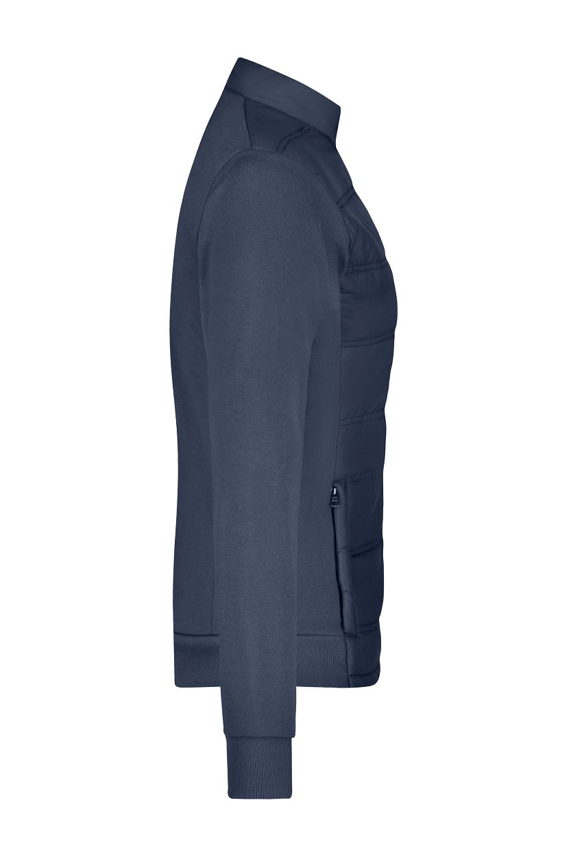 Ladies' Hybrid Sweat Jacket "JN1123" in Navy, Größe 2XL - Daiber