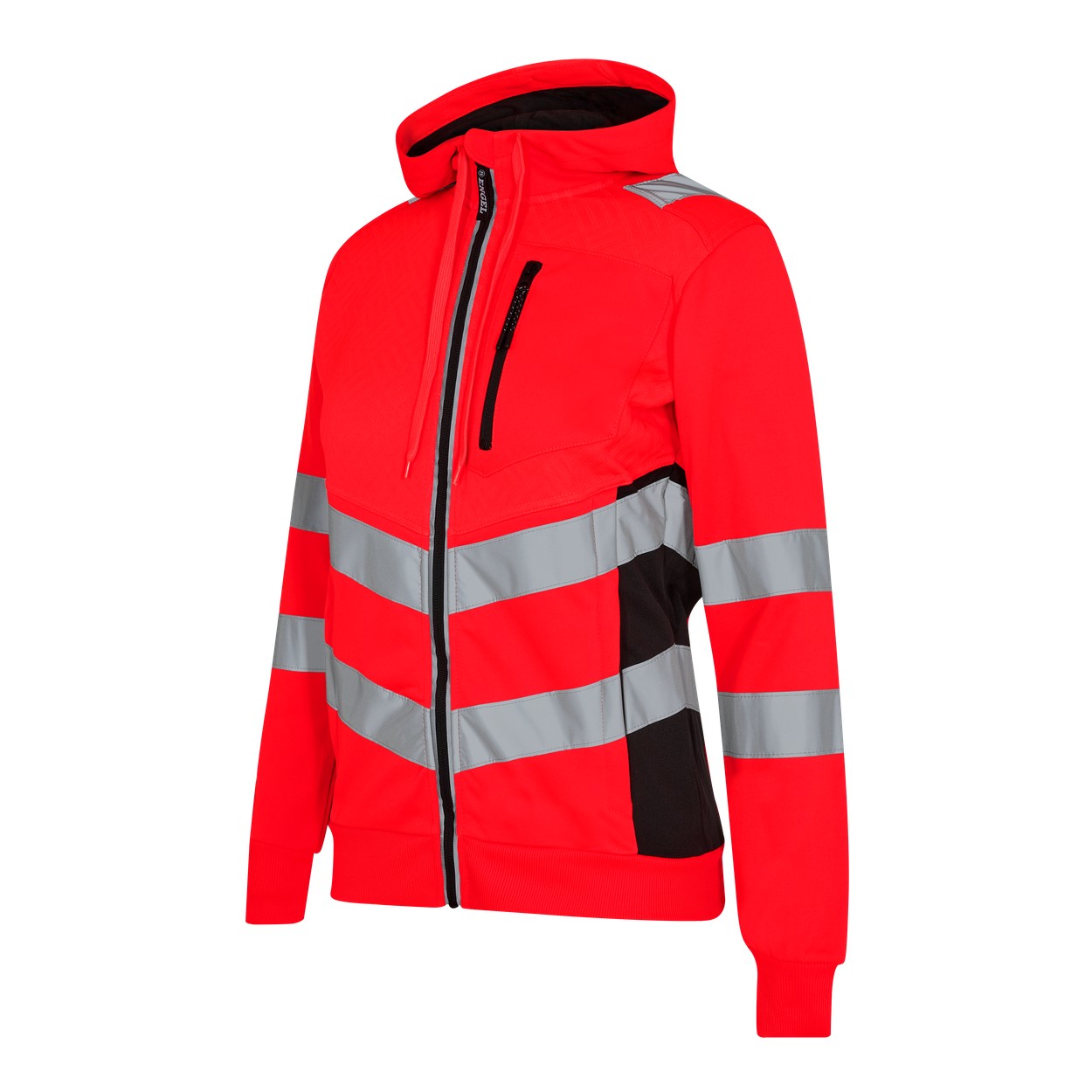 ENGEL Safety Damen Sweatcardigan in Rot/Schwarz, Größe XS