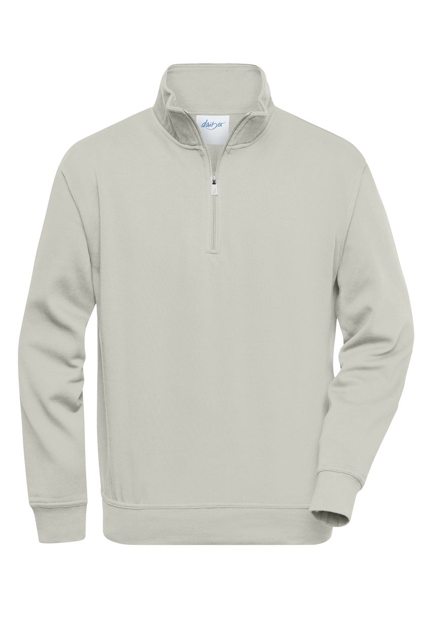 Workwear Half-Zip Sweat "JN831" in Cement, Größe 6XL - Daiber