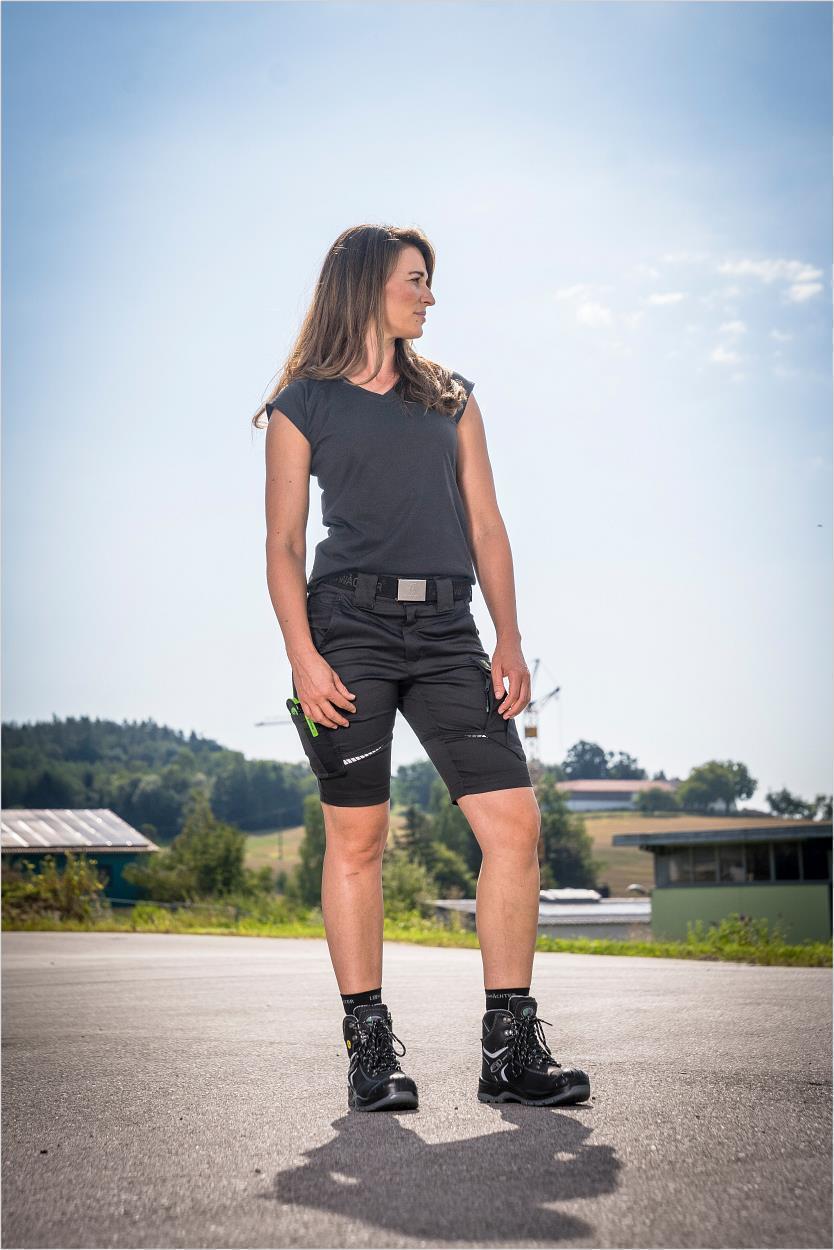 Damen-Shorts FLXDK28 Flex Line in Anthrazit/Schwarz, Gr. 52 von Leibwächter