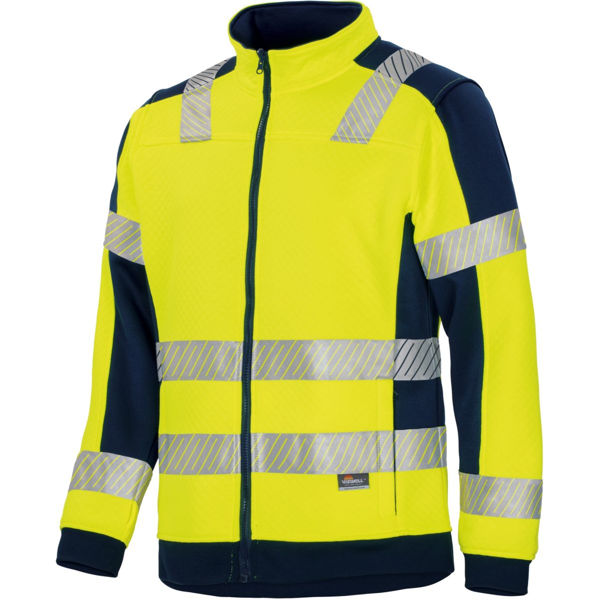 Warnschutz-Stepp-Innenjacke leuchtgelb-marine von Vizwell