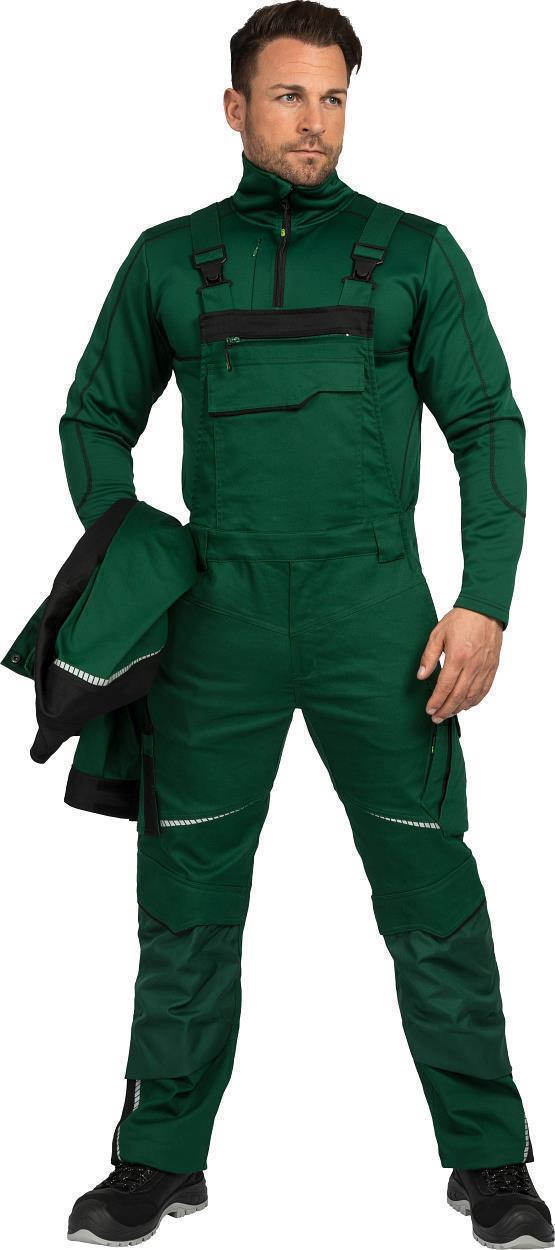 Latzhose Flex Line Grün/Schwarz FLEXL, Gr. 98 von Leibwächter