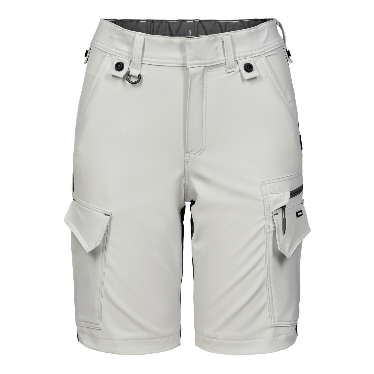 ENGEL Entire Damen Arbeitsshorts mit 4-Wege-Stretch in Bone White / Anthracite Grey, Größe 48