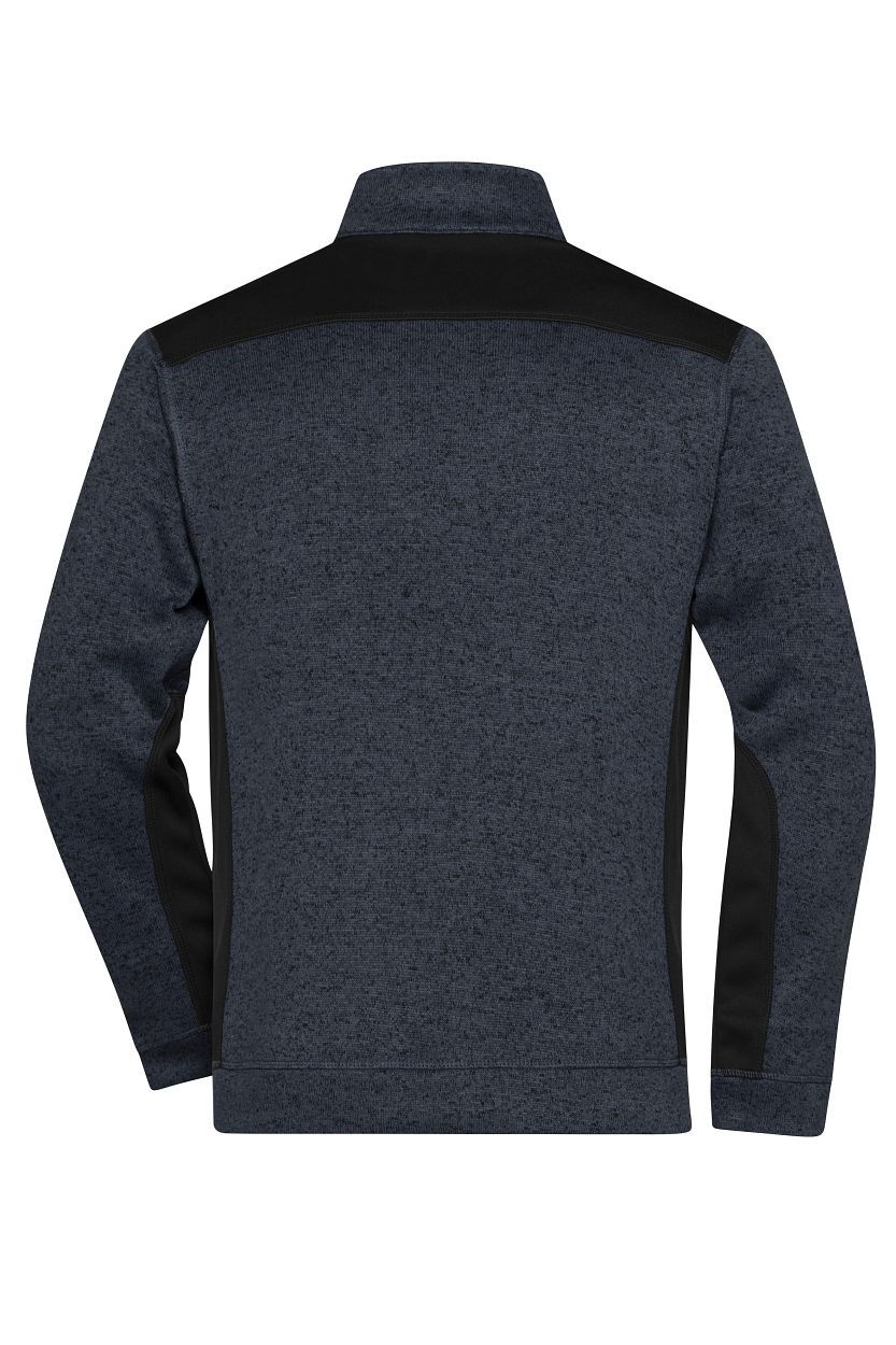 Men's Knitted Workwear Fleece Jacket - STRONG - "JN862" in Carbon-Melange/Black, Größe 6XL - Daiber