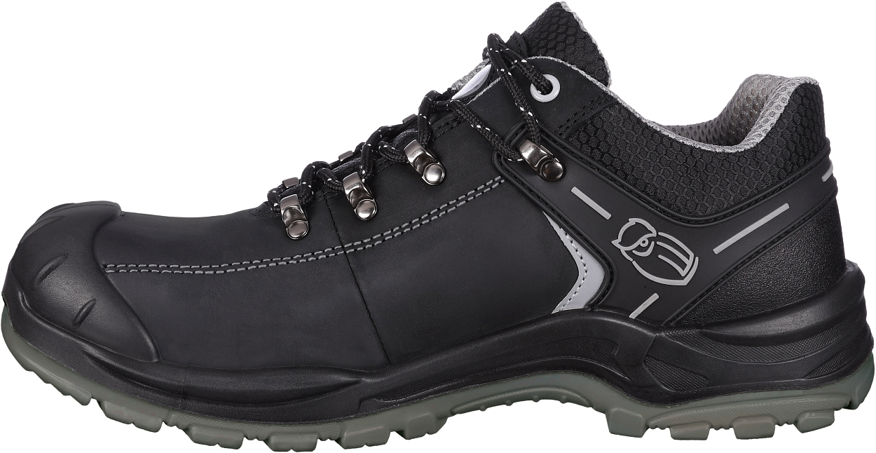 Halbschuh L3122 Leipzig in Schwarz/Grau, Gr. 48 von Leibwächter