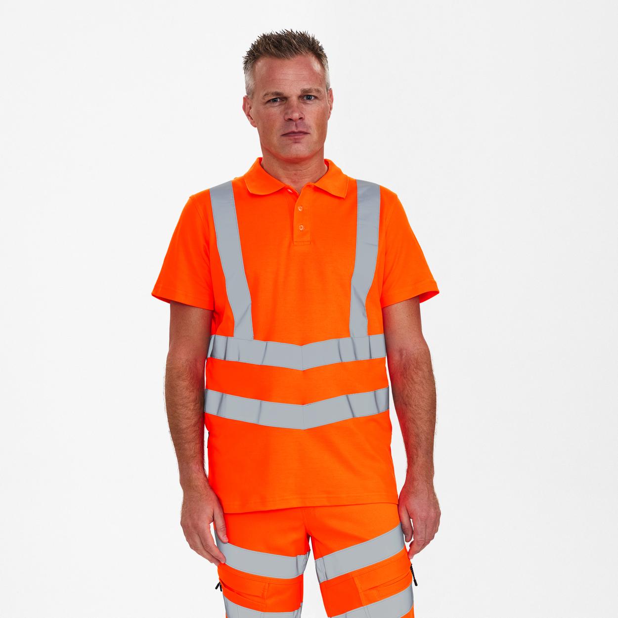 ENGEL Safety Poloshirt in Hi-vis Orange, Größe XS