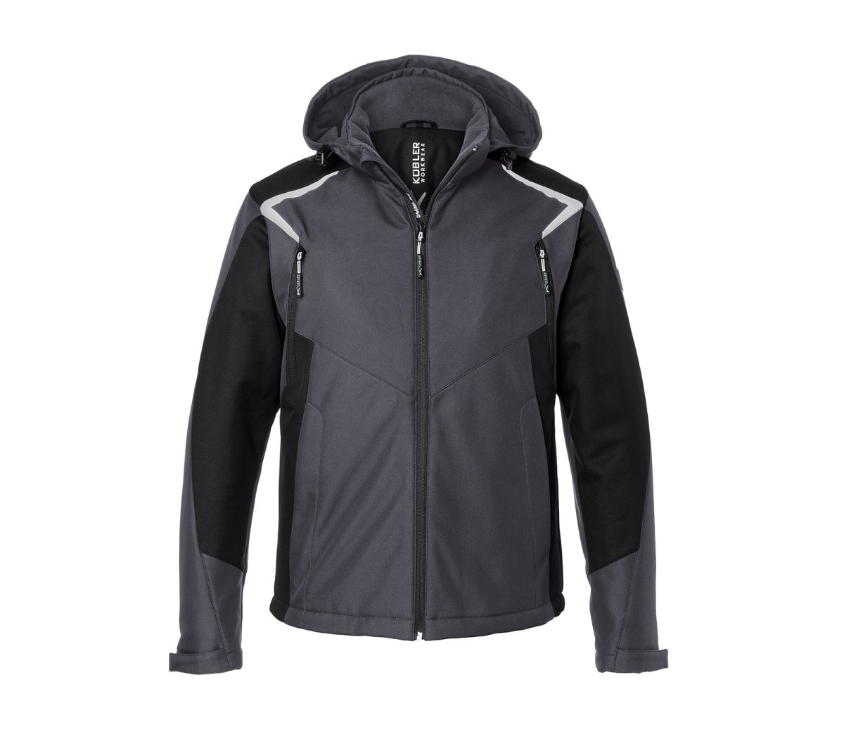 KÜBLER BODYFORCE Winter Softshell Jacke in Anthrazit / Schwarz, Größe 4XL
