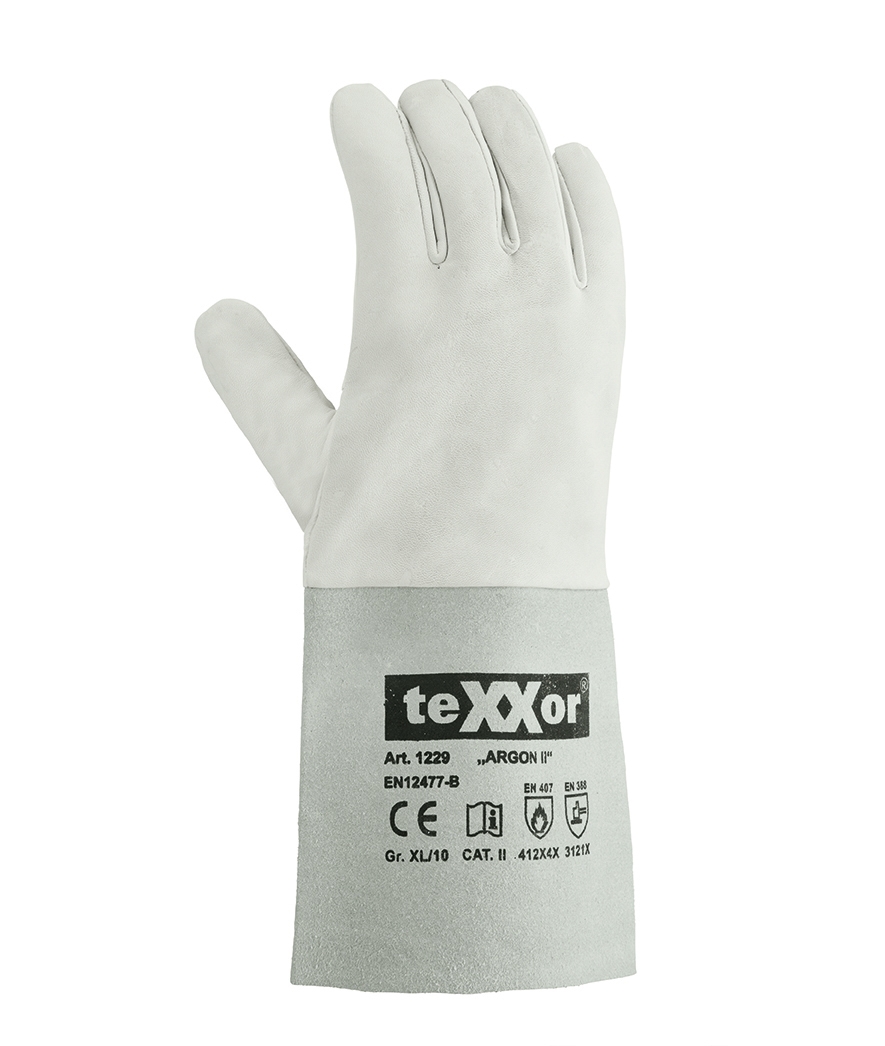 teXXor® Schweißerhandschuhe ARGON II in Braun, Größe 12