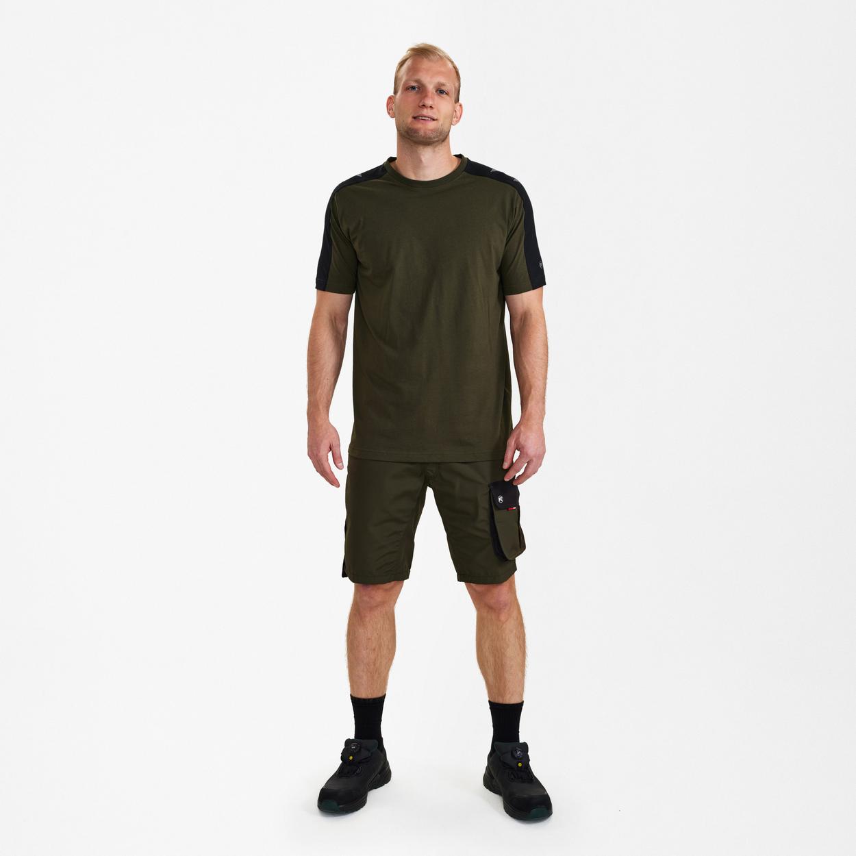 ENGEL Galaxy T-Shirt in Forest Green/Schwarz, Größe XS