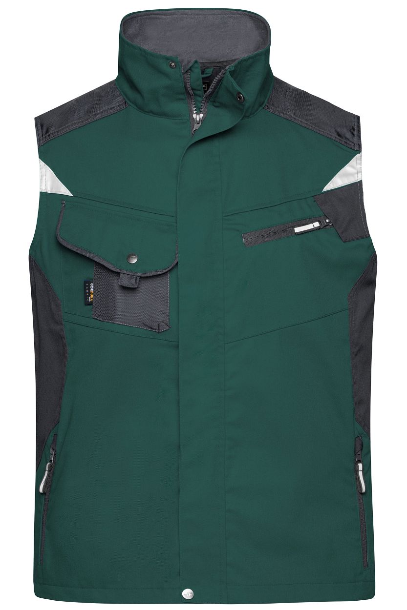Workwear Vest - STRONG - "JN822" in Dark-Green/Black, Größe 6XL - Daiber