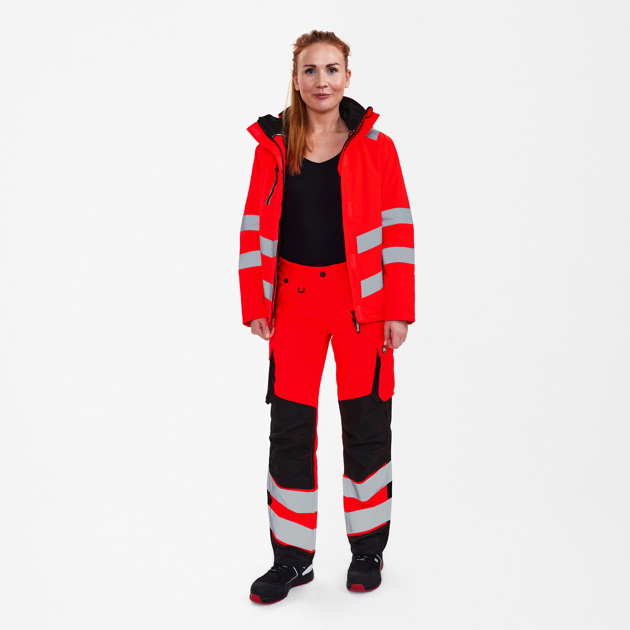 ENGEL Safety Damen Winterjacke in Rot/Schwarz, Größe XS
