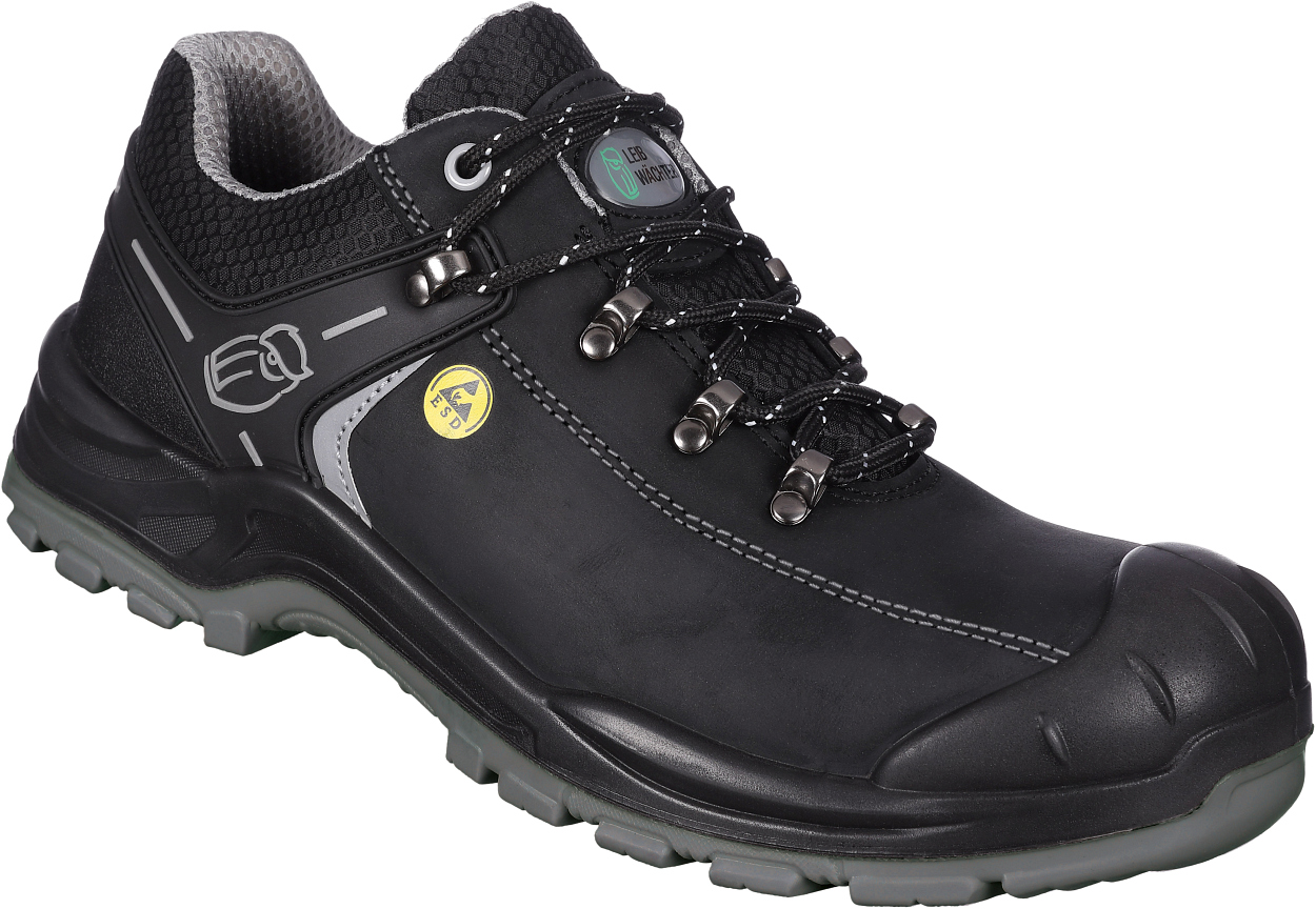 Halbschuh L3122 Leipzig in Schwarz/Grau, Gr. 48 von Leibwächter