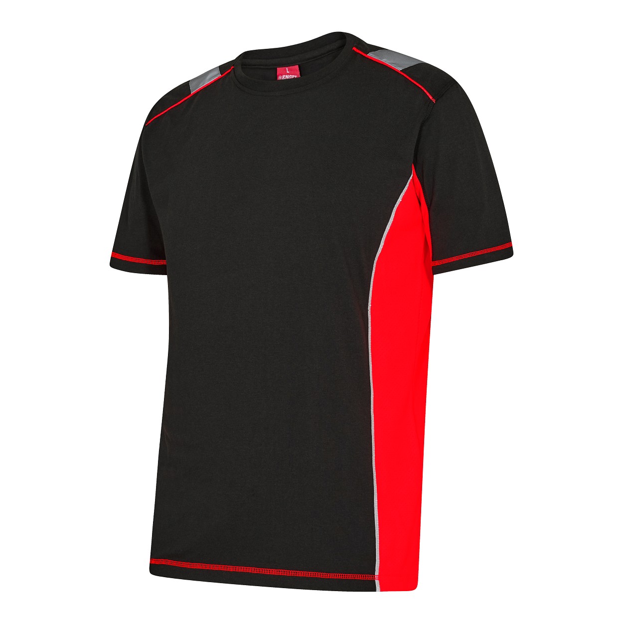 ENGEL Cargo T-Shirt in Schwarz/Rot, Größe XS