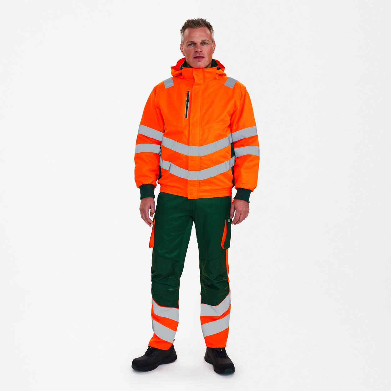 ENGEL Safety Pilotjacke in Orange/Grün, Größe XS