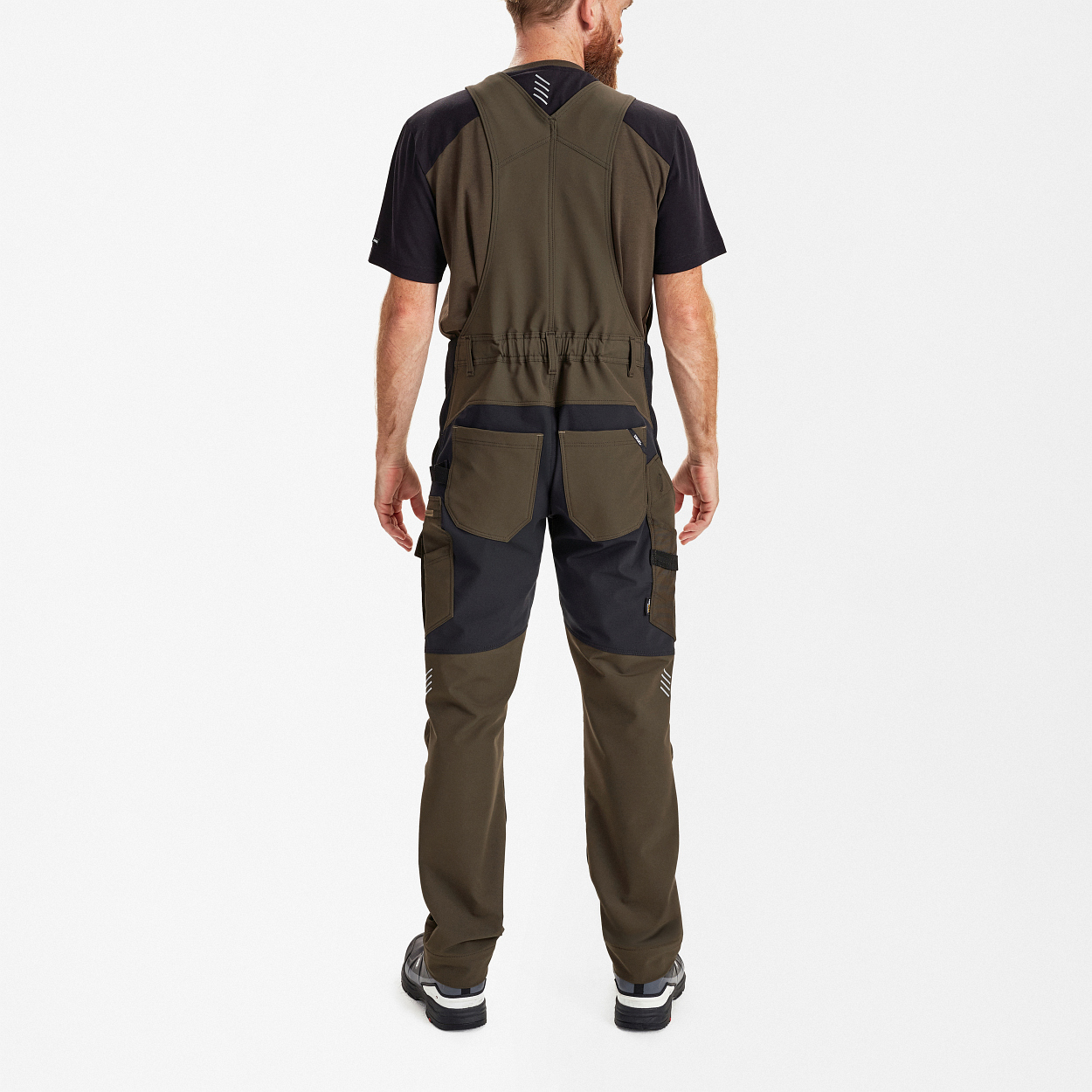 ENGEL Entire Latzhose mit 4-Wege-Stretch in Forest Green/Schwarz, Größe 26