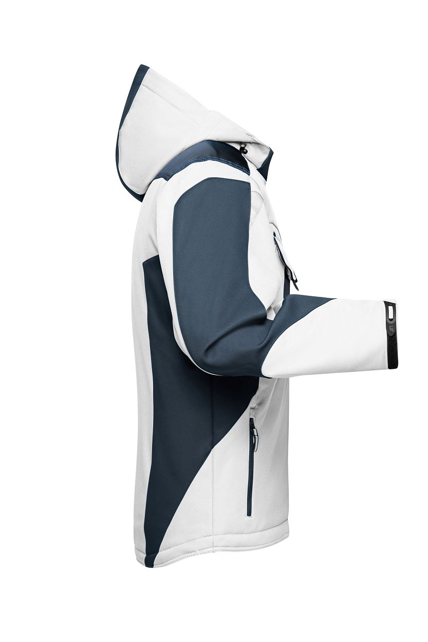Craftsmen Softshell Jacket - STRONG - "JN824" in White/Carbon, Größe 6XL - Daiber
