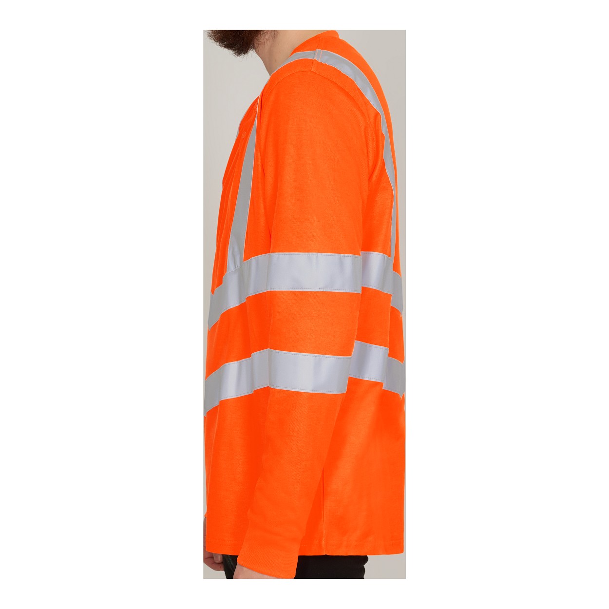 ENGEL Safety Grandad langarm-Shirt in Hi-vis Orange, Größe XS