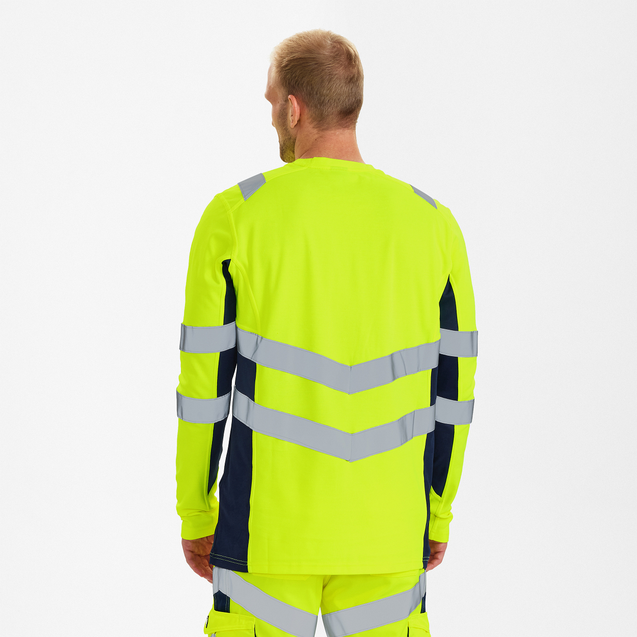 ENGEL Safety Langarm-Shirt in Gelb/Blue Ink, Größe XS