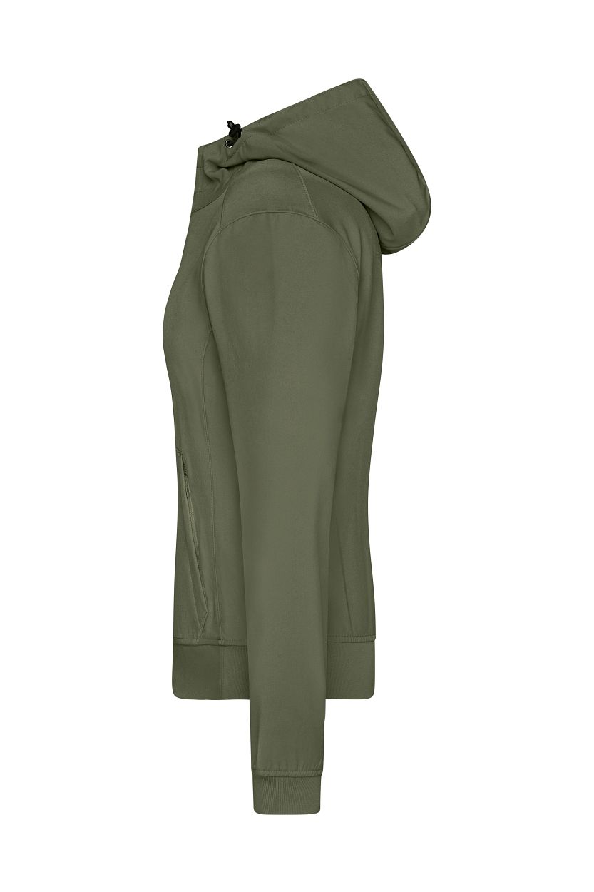 Ladies' Hooded Softshell Jacket "JN1145" in Olive/Camouflage, Größe 2XL - Daiber