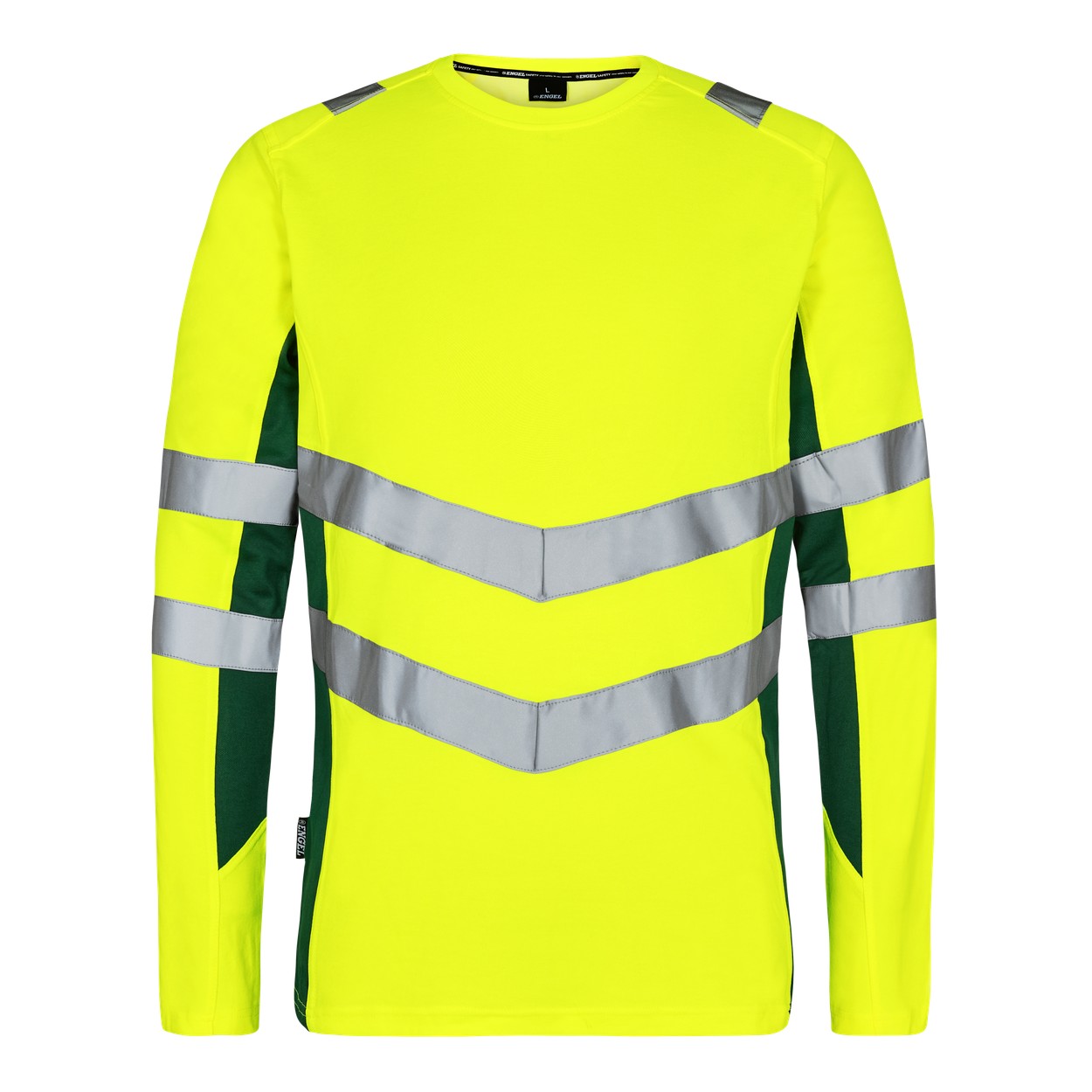 ENGEL Safety Langarm-Shirt in Gelb/Grün, Größe XS
