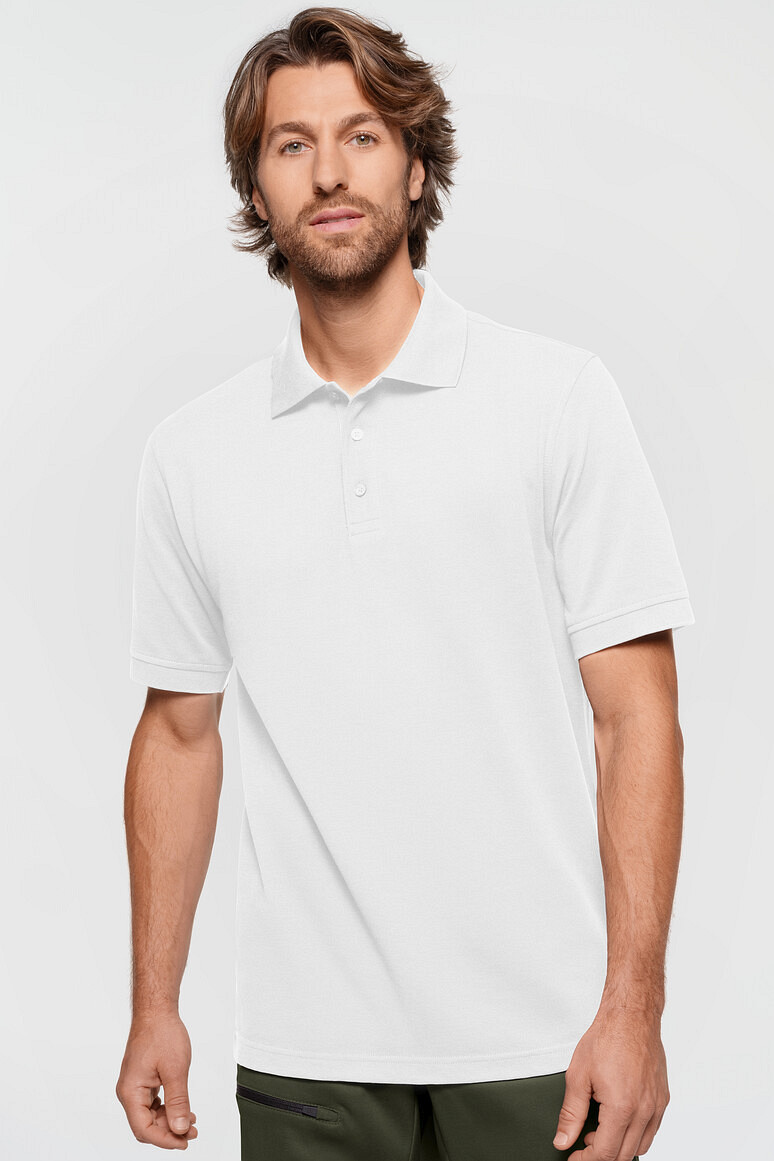 HAKRO 503 Label Free Poloshirt Heavy MIKRALINAR® ECO in weiß, Größe 6XL