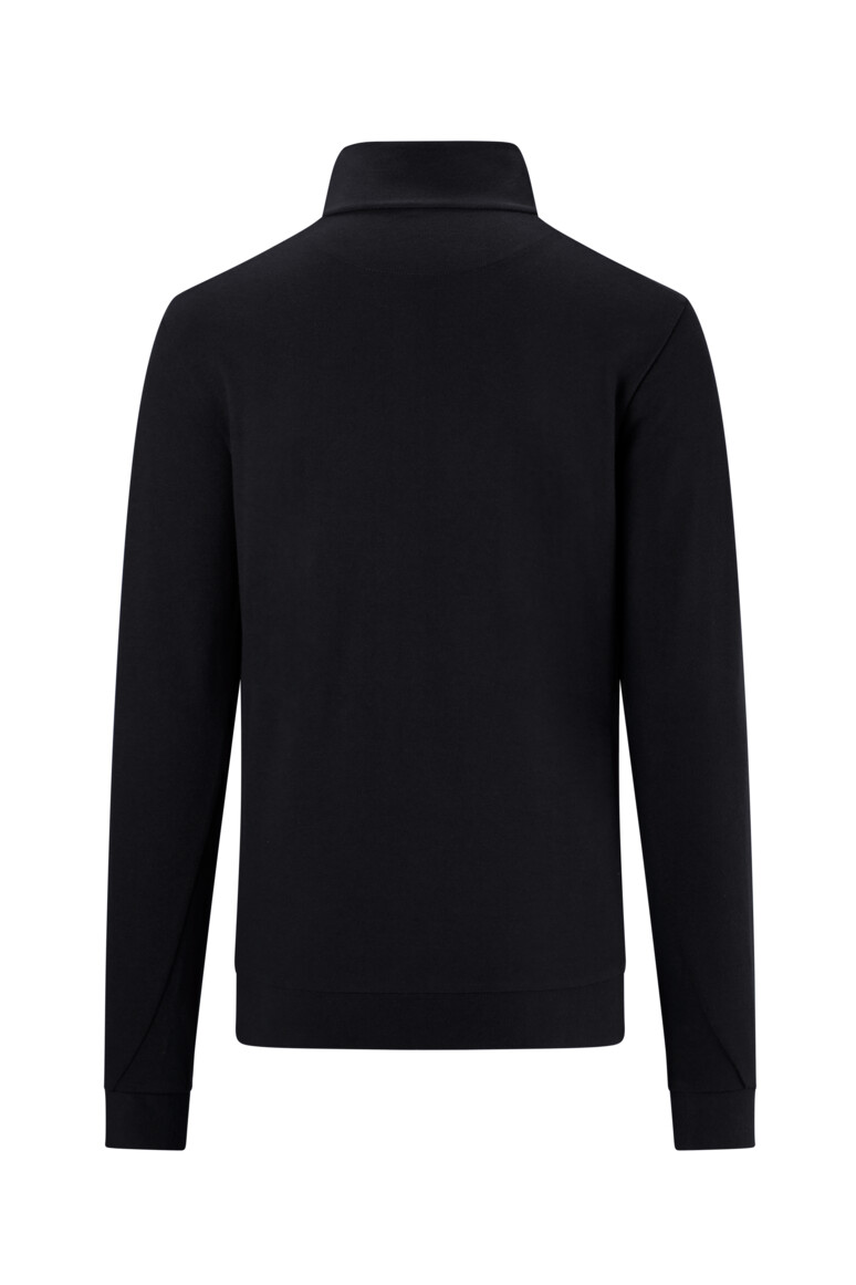HAKRO 535 Zip-Longsleeve Piqué MIKRALINAR® ECO in Schwarz, Größe 6XL